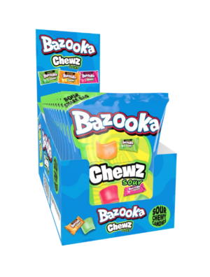 Bazooka UK Chews Sour Filled Chewy Candy 120g 12ct